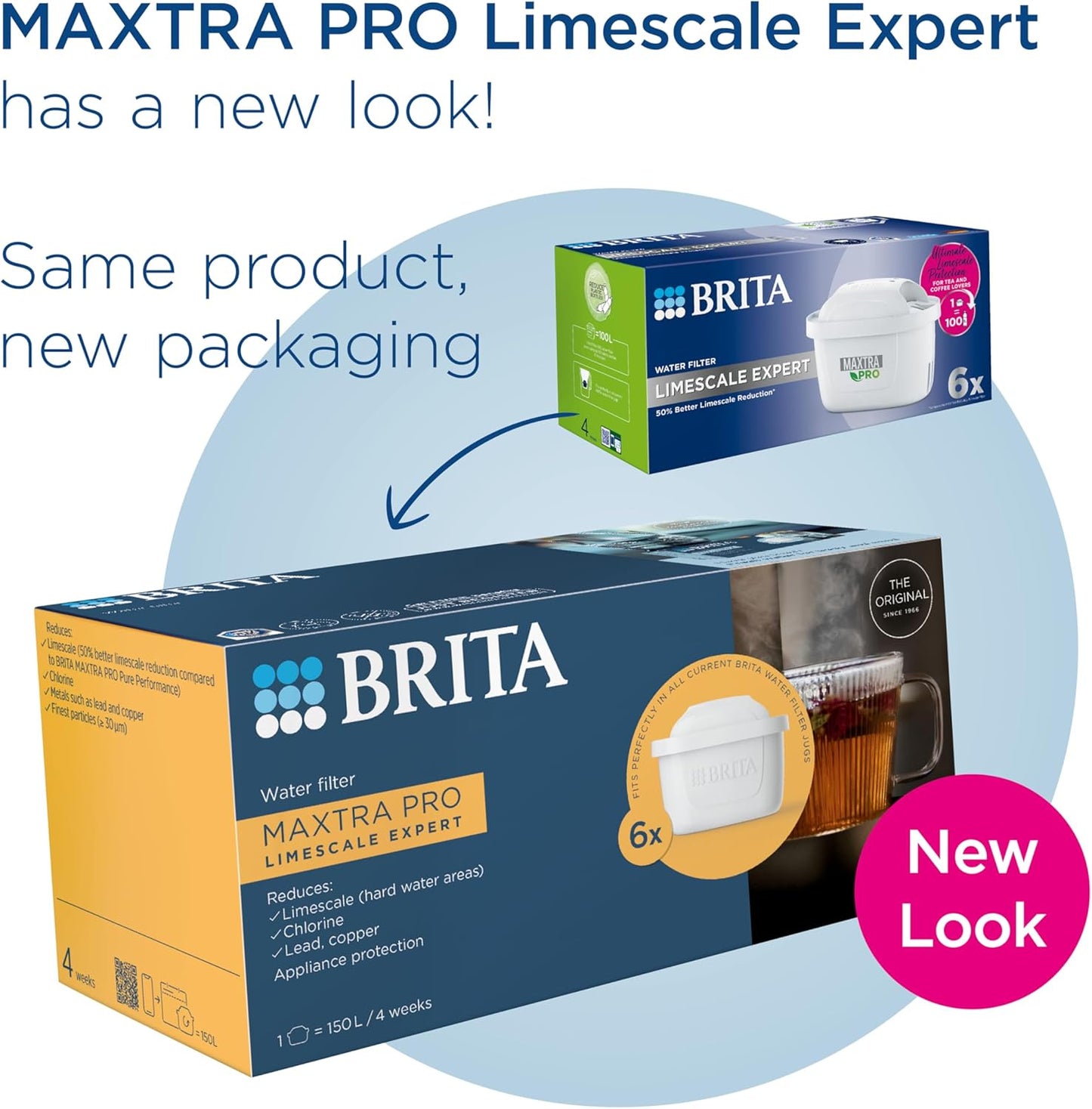 BRITA MAXTRA PRO Limescale Expert Water Filter Cartridges 6 Pack – Advanced Appliance Protection Refill for BRITA Jugs & Flow