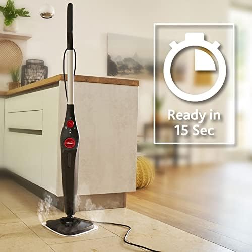 Vileda Steam Mop PLUS – Steam Cleaner for Hard Floors & Carpets with 2 Microfibre Pads