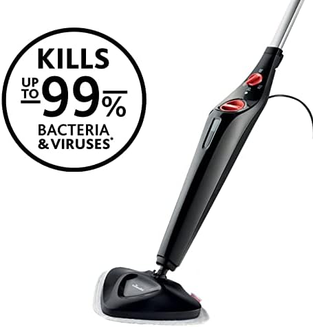 Vileda Steam Mop PLUS – Steam Cleaner for Hard Floors & Carpets with 2 Microfibre Pads