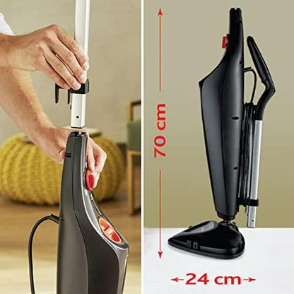 Vileda Steam Mop PLUS – Steam Cleaner for Hard Floors & Carpets with 2 Microfibre Pads