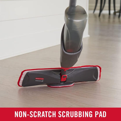Rubbermaid Microfiber Reveal Spray Mop Floor Cleaning Kit – Refillable Spray Mop with 3 Reusable Pads