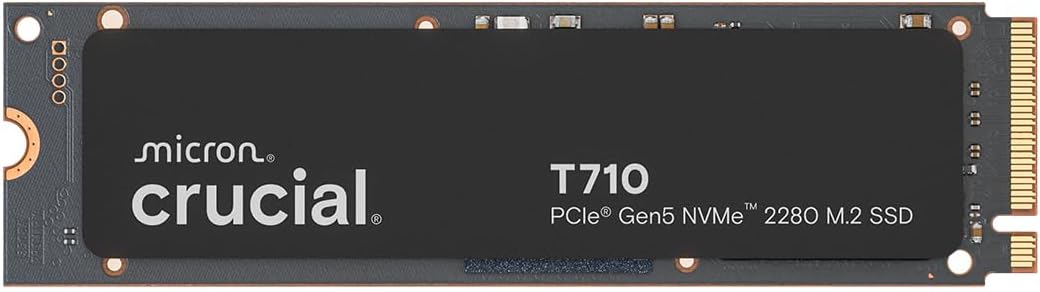 Crucial T710 2TB PCIe 5.0 NVMe M.2 2280 Internal Solid State Drive - SSD (CT2000T710SSD8-01)