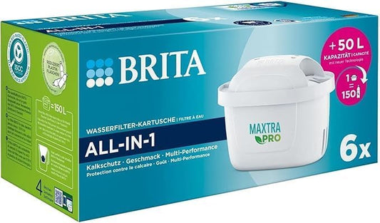 BRITA MAXTRA PRO Pure Performance Water Filter Cartridges Pack of 6 – Original Replacement Filters for BRITA Jugs | Reduces PFAS, Chlorine, Limescale & Metals