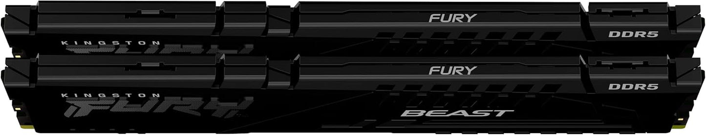Kingston FURY Beast 16GB (2x8GB) DDR5 5200MT/s CL40 Intel XMP & AMD Expo Desktop Gaming Memory - Black (KF552C40BBK2-16)