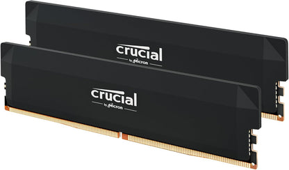 Crucial Pro Overclocking 64GB (2x32GB) DDR5 6000MHz CL40 Desktop Memory - Black (CP2K32G60C40U5B)