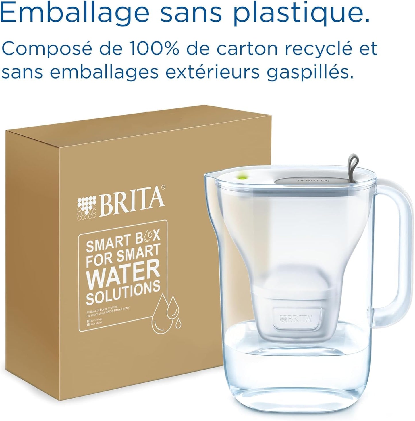 BRITA Style Water Filter Jug 2.4L Grey – Fridge-Fit Pitcher with Smart LED Indicator & MAXTRA PRO Cartridge
