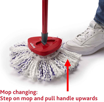 Vileda Turbo 3-in-1 Spin Mop & Bucket Set – Microfibre Floor Mop with Telescopic Handle
