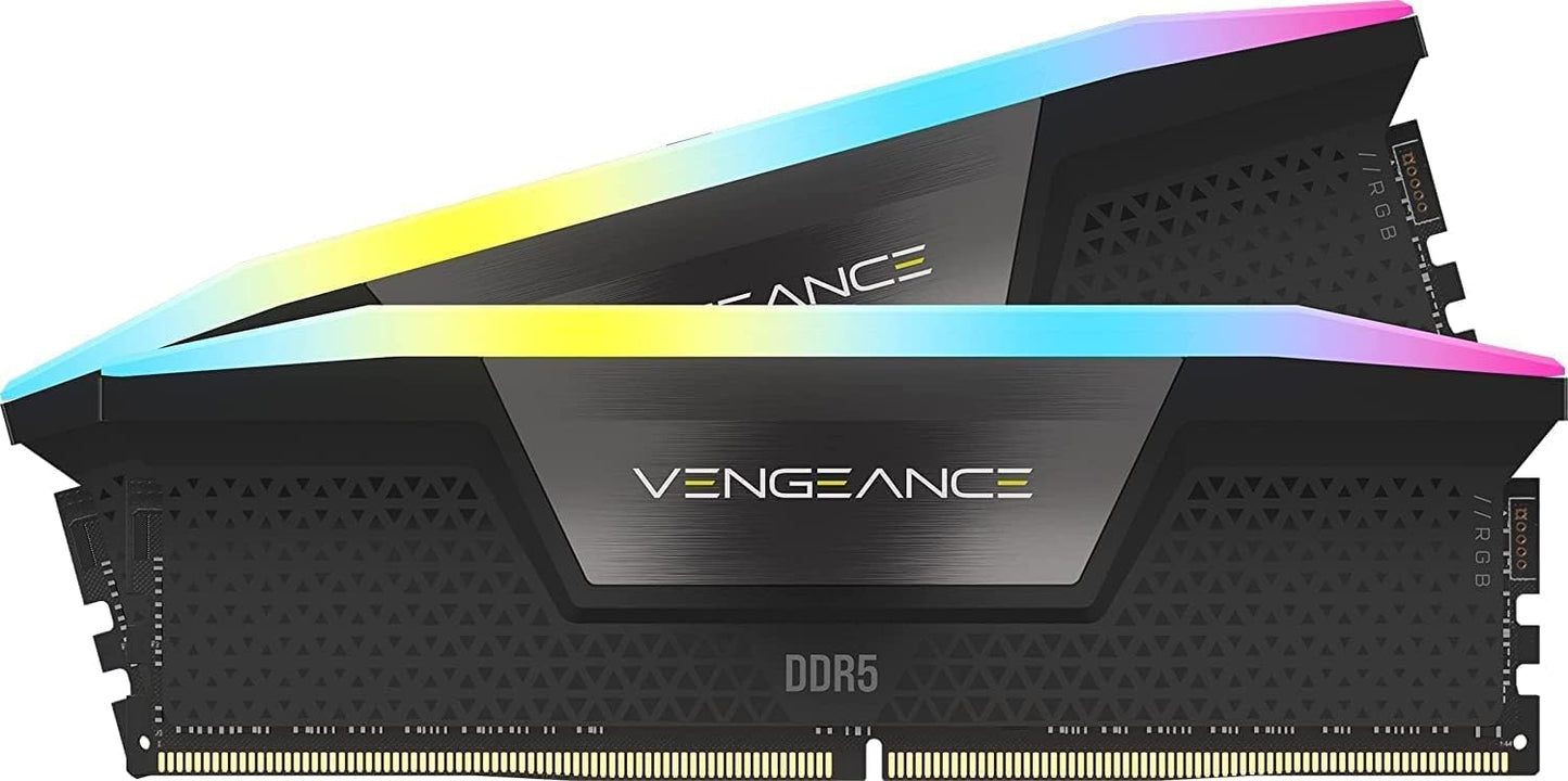 Corsair Vengeance RGB 32GB (2x16GB) DDR5 6000MHz CL36 Desktop Memory - Black (CMH32GX5M2E6000C36)