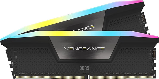 Corsair Vengeance RGB 32GB (2x16GB) DDR5 6000MHz CL36 Desktop Memory - Black (CMH32GX5M2E6000C36)