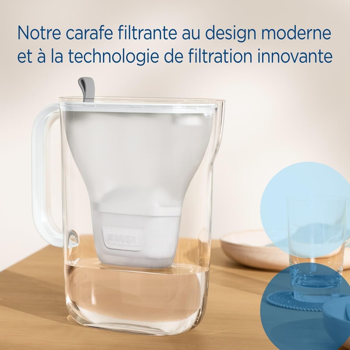 BRITA Style Water Filter Jug 2.4L Grey – Fridge-Fit Pitcher with Smart LED Indicator & MAXTRA PRO Cartridge