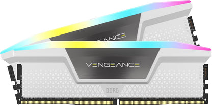 Corsair Vengeance RGB 32GB (2x16GB) DDR5 6000MHz CL36 Desktop Memory - White (CMH32GX5M2E6000C36W)