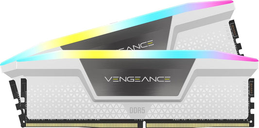 Corsair Vengeance RGB 32GB (2x16GB) DDR5 6000MHz CL36 Desktop Memory - White (CMH32GX5M2E6000C36W)