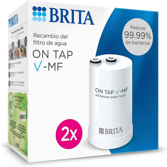 BRITA On Tap V-MF Water Filter Cartridges 2 Pack – 600L Replacement Filters with 5-Stage Filtration Technology