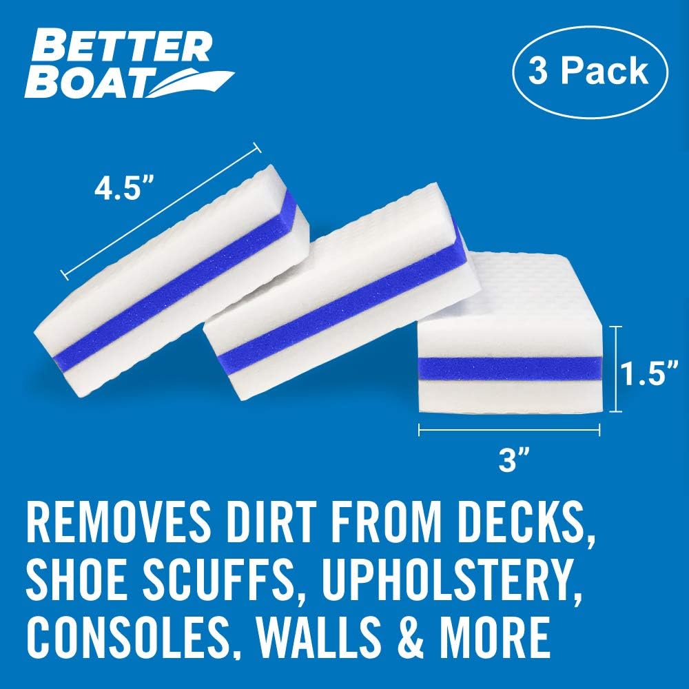 Premium Boat Scuff Erasers 3 Pack – Marine Cleaning Sponges for Boat Decks, Seats & Accessories