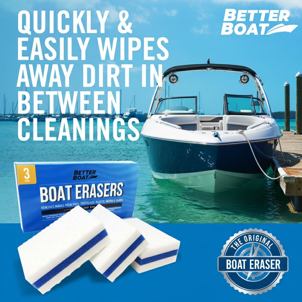 Premium Boat Scuff Erasers 3 Pack – Marine Cleaning Sponges for Boat Decks, Seats & Accessories