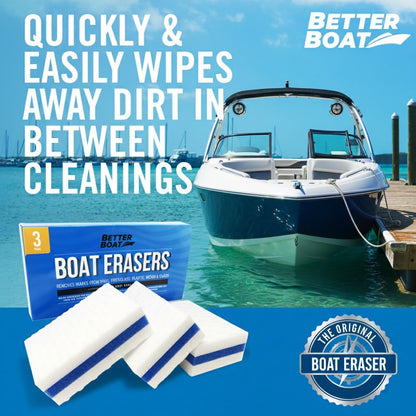 Premium Boat Scuff Erasers 3 Pack – Marine Cleaning Sponges for Boat Decks, Seats & Accessories