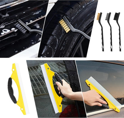 32Pcs Car Detailing Cleaning Kit – Interior & Exterior Car Care Brush Set with Polishing Pads