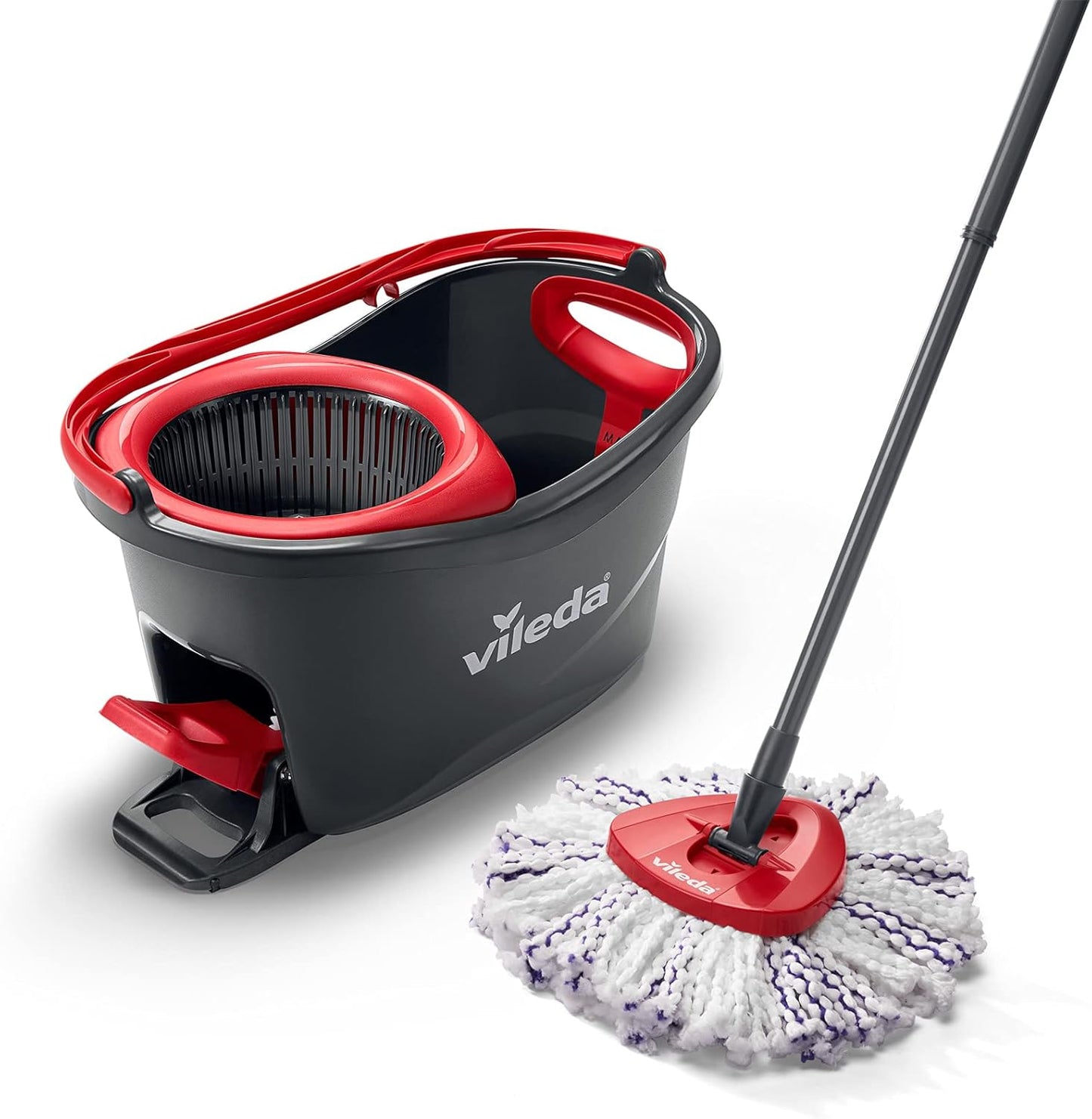 Vileda Turbo 3-in-1 Spin Mop & Bucket Set – Microfibre Floor Mop with Telescopic Handle