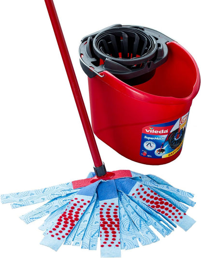 Vileda SuperMocio 3 Action XL Mop & Bucket Set with Extra Refill – Microfibre Floor Cleaning System