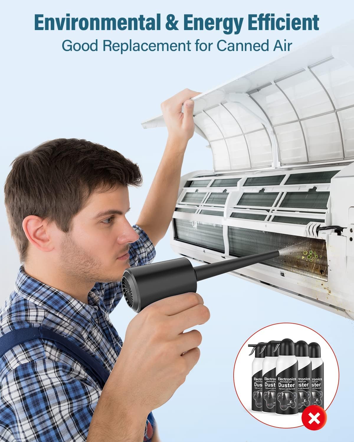 LUCKEA Electric Air Duster Cleaner 6000mAh – Rechargeable Compressed Air Blower for PC & Electronics