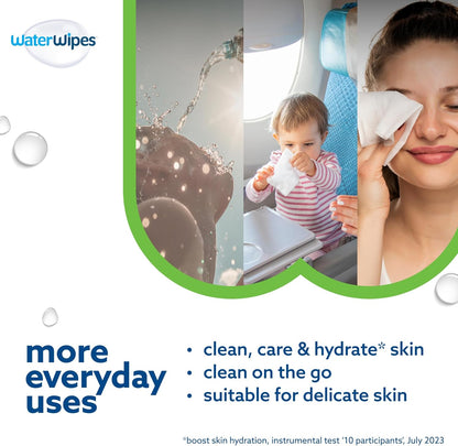WaterWipes Sensitive+ Hydrating Boost Baby Wipes 12 Pack – 99% Water, Aloe Vera & Gentle Hydration