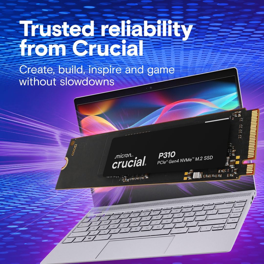 Crucial P310 2TB PCIe Gen4 NVMe M.2 2280 Internal Solid State Drive - SSD (CT2000P310SSD801)
