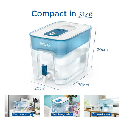 BRITA Flow XXL Water Filter Tank 8.2L – Fridge-Fitting Water Dispenser with MAXTRA PRO Cartridge, Digital Memo Indicator