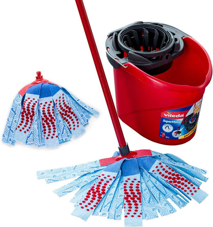 Vileda SuperMocio 3 Action XL Mop & Bucket Set with Extra Refill – Microfibre Floor Cleaning System