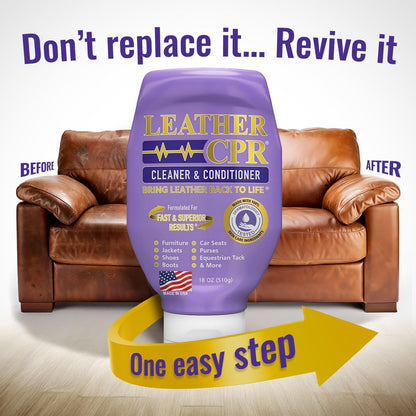 CPR Cleaning Products Leather Cleaner & Conditioner 18oz – Leather Care for Furniture, Car Seats & More