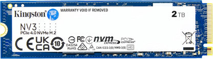 Kingston NV3 2TB NVMe PCIe 4.0 M.2 2280 Internal Solid State Drive - SSD (SNV3S/2000G)
