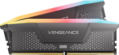 Corsair Vengeance RGB RS 32GB (2x16GB) DDR5 6000MHz CL36 Intel XMP & AMD Expo Desktop Memory - Grey (CMG32GX5M2E6000Z36)