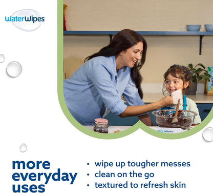 WaterWipes Sensitive+ Baby & Toddler Wipes 12 Pack – 99.9% Water, Textured Gentle Clean