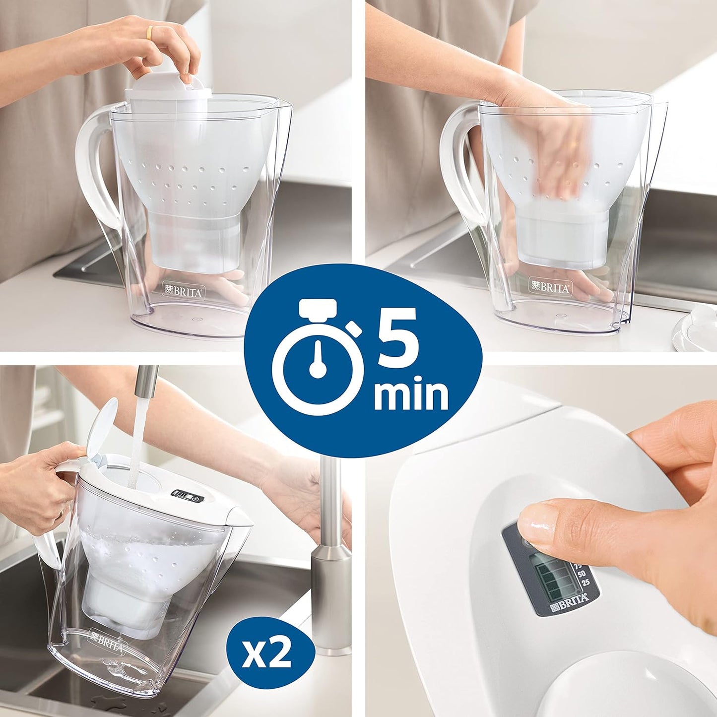 BRITA MAXTRA Water Filter Cartridges 6 Pack – Original Refill Filters for BRITA Jugs, Kettles & Tassimo Machines