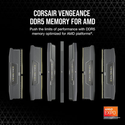 Corsair Vengeance 32GB (2x16GB) DDR5 6000MHz CL36 AMD Expo Desktop Memory - Grey (CMK32GX5M2E6000Z36)