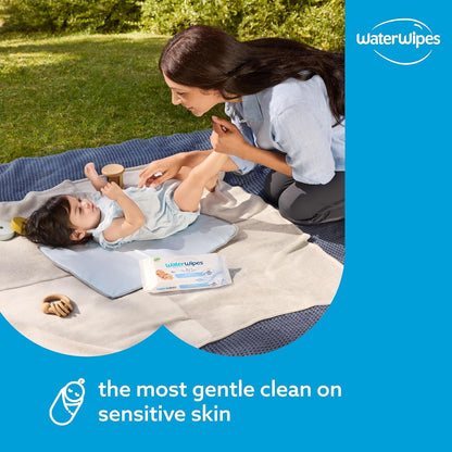 WaterWipes Sensitive+ Newborn & Baby Wipes 9 Pack – 99.9% Water, Unscented Gentle Care