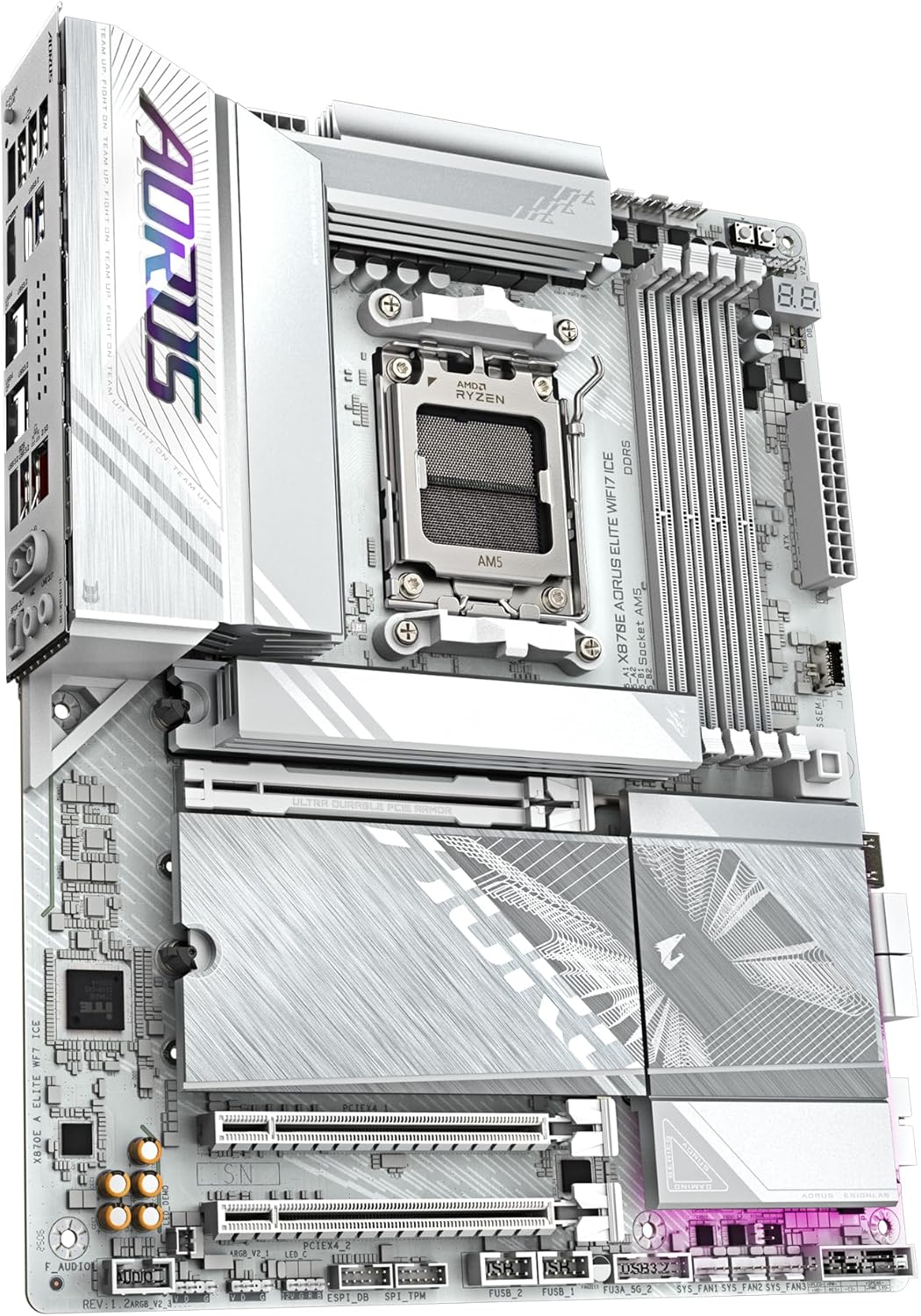 Gigabyte X870E AORUS ELITE WIFI7 ICE White Flagship AMD Ryzen AM5 ATX Motherboard (X870E AORUS ELITE WIFI7 ICE)