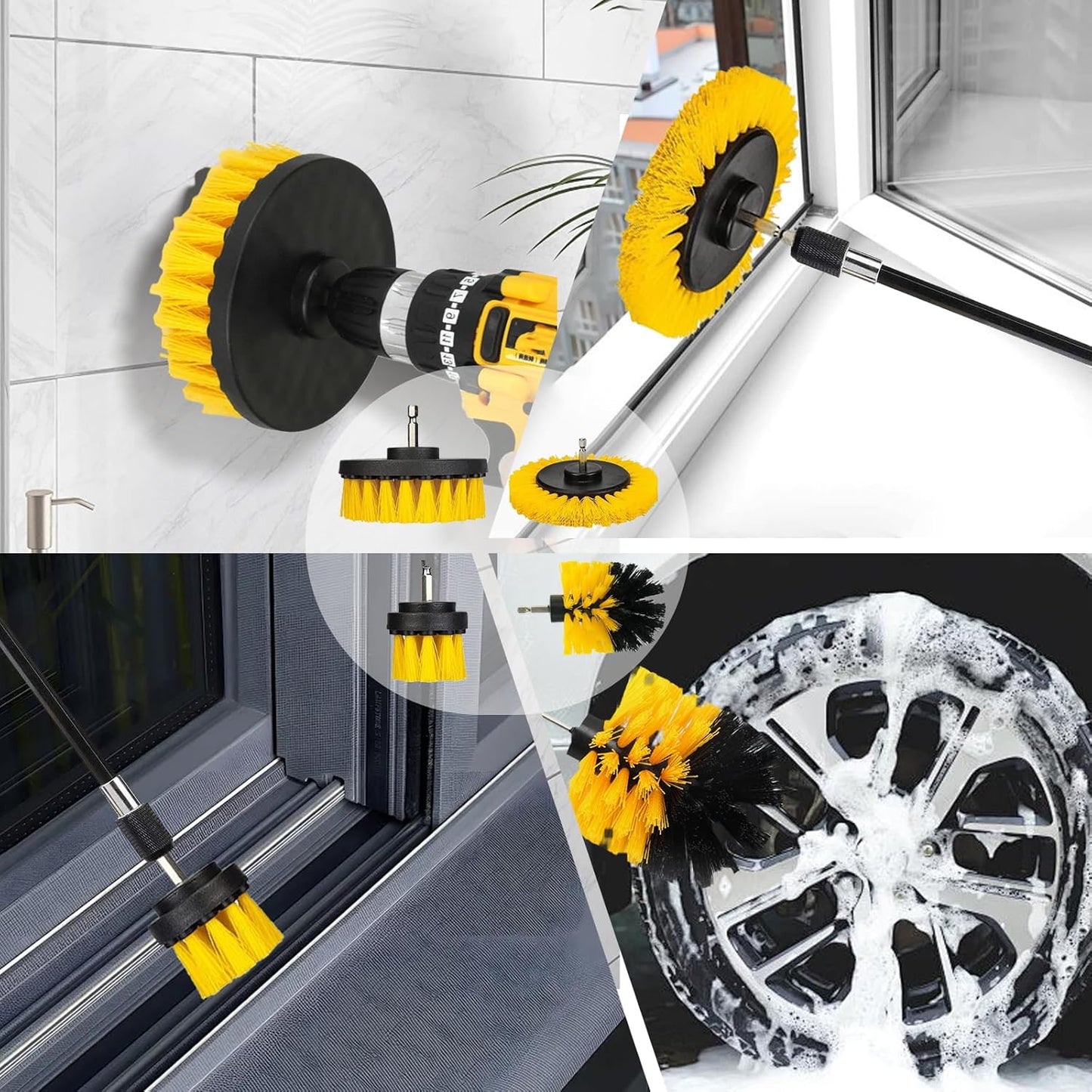 32Pcs Car Detailing Cleaning Kit – Interior & Exterior Car Care Brush Set with Polishing Pads