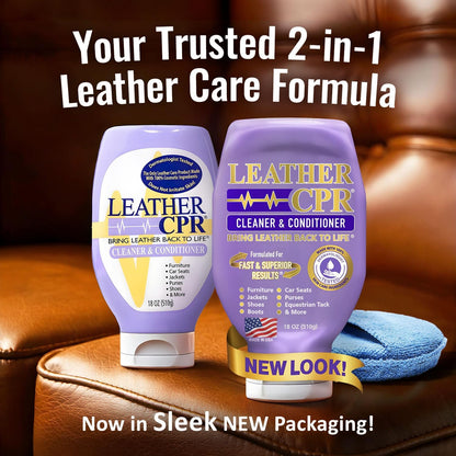 CPR Cleaning Products Leather Cleaner & Conditioner 18oz – Leather Care for Furniture, Car Seats & More