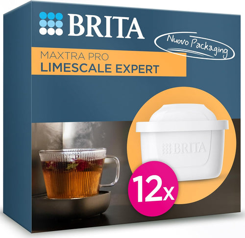 BRITA MAXTRA PRO Limescale Expert Water Filter Cartridges 12 Pack – Advanced Limescale Protection Refill for BRITA Jugs & Flow