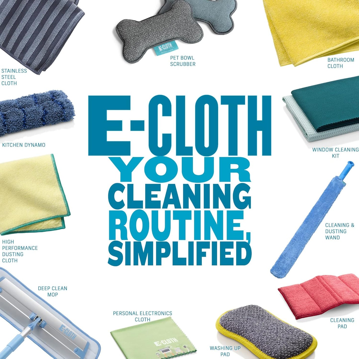 E-Cloth General Purpose Microfibre Cleaning Cloths 10 Pack – Washable & Reusable Household Cloths