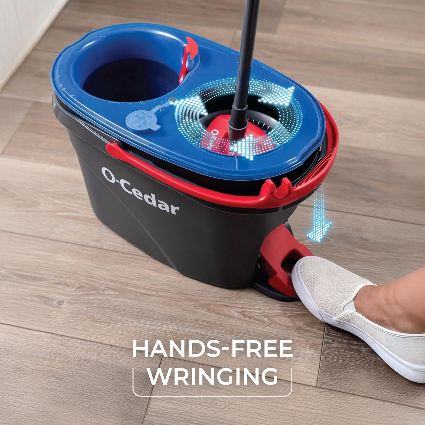 O-Cedar EasyWring RinseClean Microfiber Spin Mop & Bucket System – Dual Chamber Floor Cleaning Set