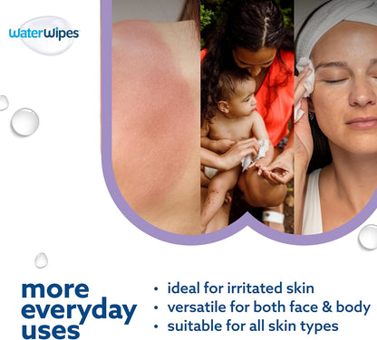 WaterWipes Sensitive+ Soothing Baby Wipes 12 Pack – 99% Water, Botanical Extract & Gentle Care