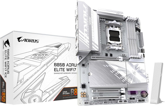 Gigabyte B850 AORUS ELITE WIFI7 ICE White AMD Ryzen AM5 ATX Motherboard (B850 AORUS ELITE WIFI7 ICE)