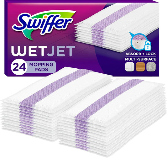 Swiffer WetJet Hardwood Mop Pad Refills 24 Pack – Multi-Surface Floor Cleaning Pads